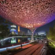 北京海淀区的鸟巢体育中心以及附近的清华园大学城有何独特之处在夜晚能展示的城市夜景?
