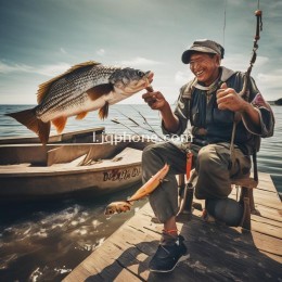 鱼上钩了，那是因为鱼爱上了渔夫，它愿用生命来博渔夫一笑。